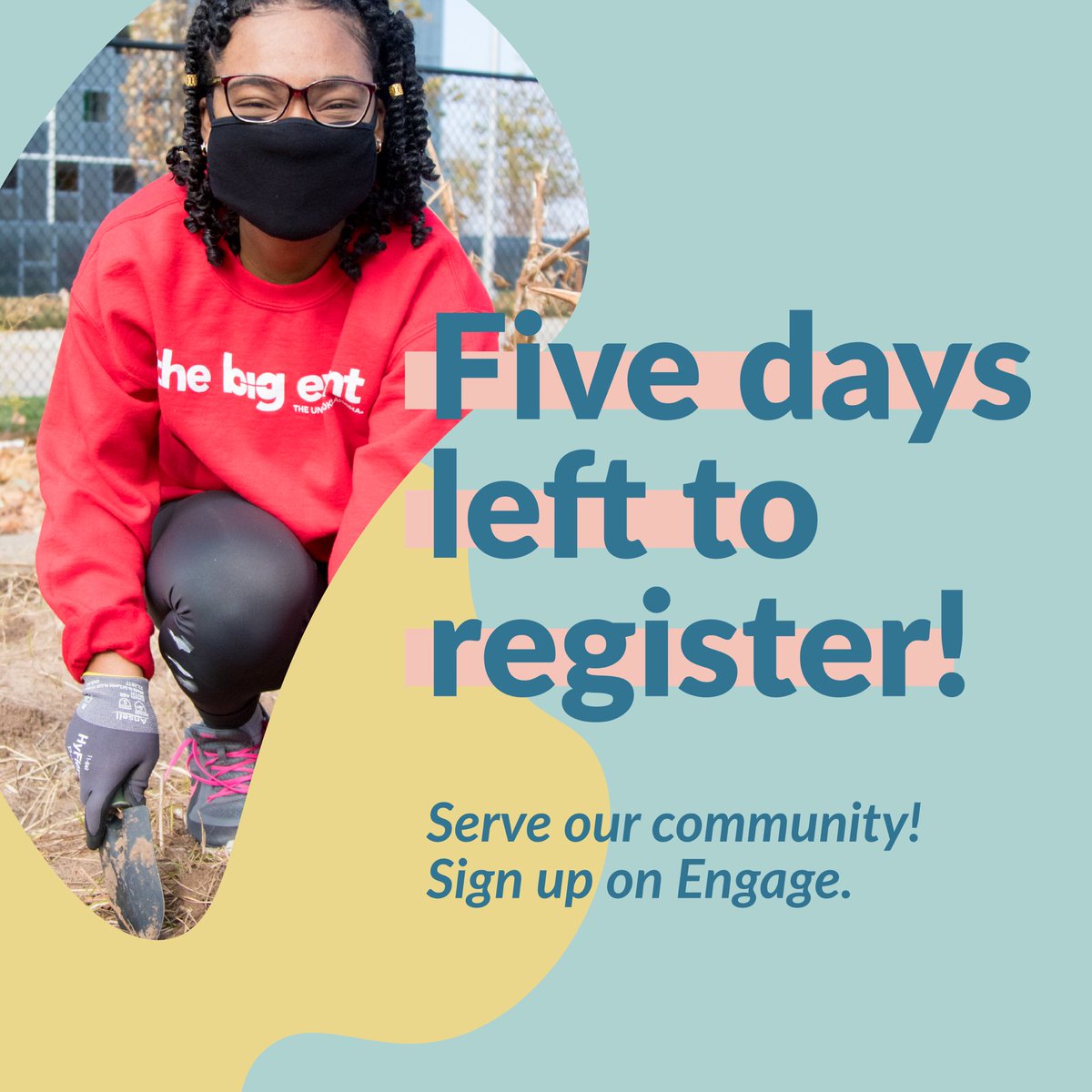 OUBIGEVENT's tweet image. The countdown begins! There are only 5 days left to be a part of something amazing! Click on the link in our bio to serve with us on April 10th!