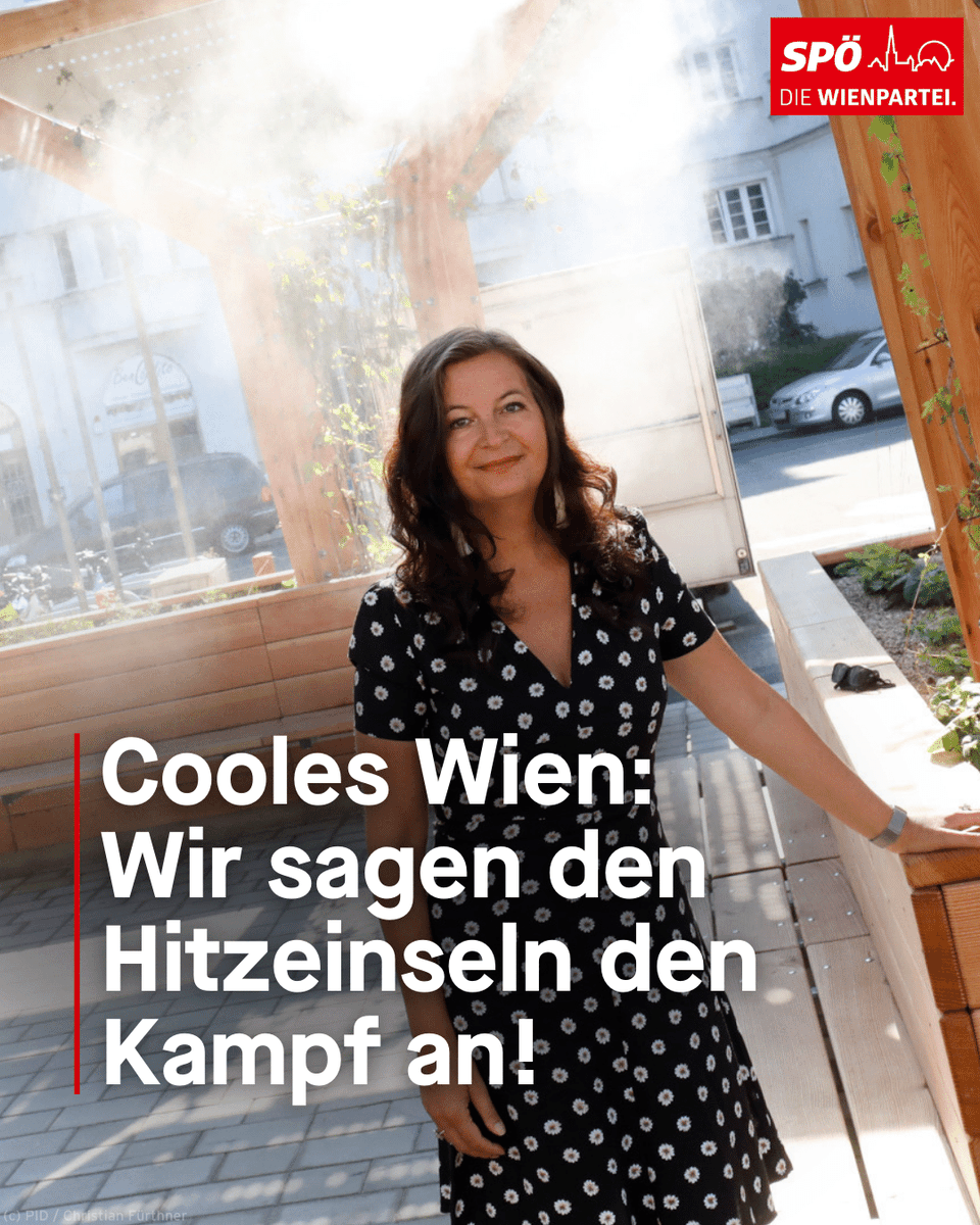 SP_Wien's tweet photo. 🌳 Raus aus dem Asphalt! Unsere Stadträtin für Stadtplanung Ulli Sima lädt deshalb die Bevölkerung ein, Ideen für „coole Straßen“ einzubringen, die die Sommerhitze erträglicher machen. ⛲💦🌳 Bis 16. Mai hier Vorschläge einreichen 👉  https://t.co/nvfjTQS0XL https://t.co/ECAdHvtoWe