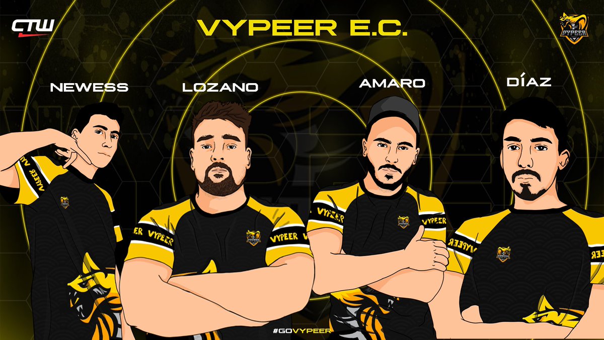 VypeerClub's tweet photo. ¡ESTAMOS LISTOS!🔥

Presentamos al que será nuestro equipo de #CallOfDuty para el segundo split de #CTWLeague.

Nuevo split, sin apenas cambios pero mucho más fuertes y con muchas más ganas.

🎮@LozanoEUReturns
🎮@AmaroBc
🎮@NeWeSsss
🎮@xDiiaaz
🧠 @AlvaroBuKa 

#GoVypeer 💛🐍 https://t.co/Zw9I8q21lo