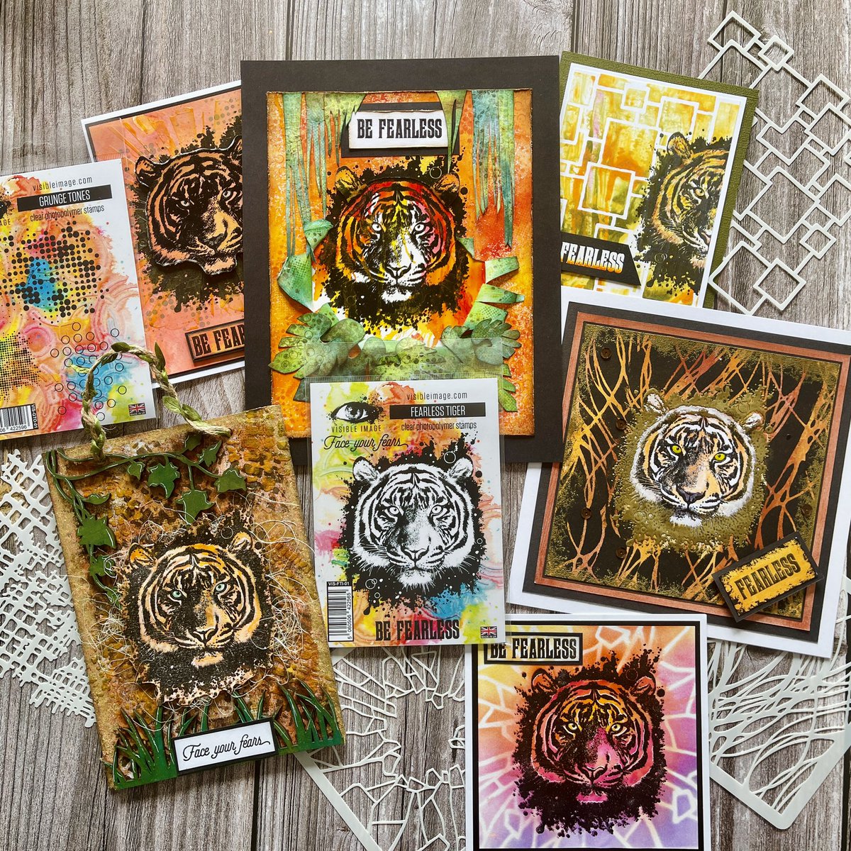 Awesome new stamps on our shows @CreateCraftPR tomorrow! Plus lots of  brilliant stencils too! ❤️🐯 Tune in at 12:00 + 12:45 for a double show with Mark.. lots of offers + FREE postage! Whoop! 😊 💌 
#newstamps #visibleimage #createandcrafttv #tigerstamp #cardmaking #mixedmedia