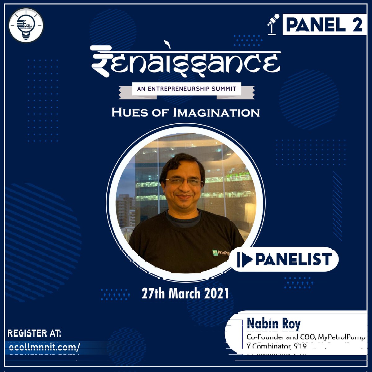 ECellMNNIT's tweet photo. A passionate alumnus of MNNIT and currently serving as the COO of MyPetrolPump, Nabin Roy is a repeat entrepreneur who has founded three startups so far. 
It is a great honor for E-Cell MNNIT  to present @Nabinsjourney as a panelist for the panel discussion at Renaissance 6.0. https://t.co/0NAq3UoqxQ