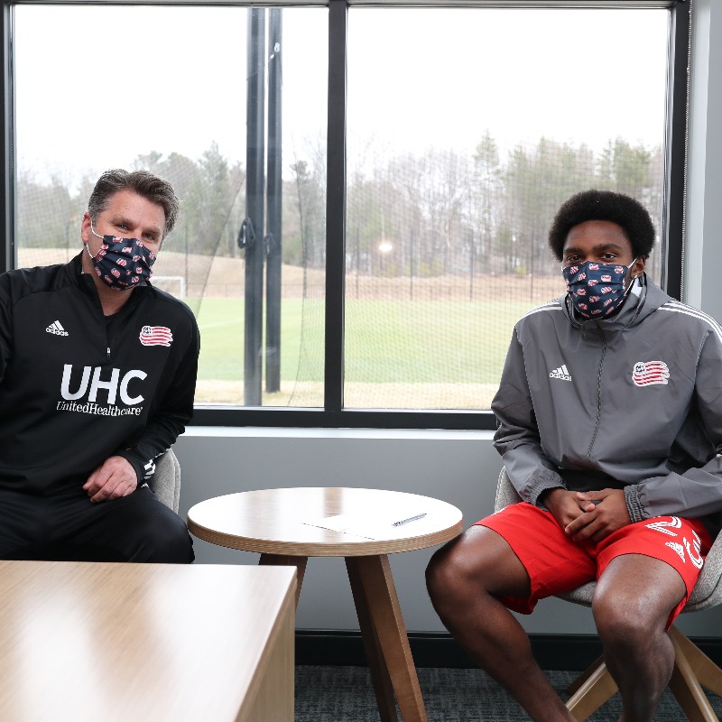NERevolution's tweet photo. NEWS: @astrobell23 and @LucasMaciel00_ sign their first @MLS contracts with the #NERevs 🆙 from @NERevolution2 ✍️✍️