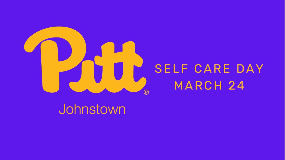 PittJohnstown's tweet photo. Don’t forget! Self-Care Day is this Wednesday! Food service is open but offices are closed. Classes are not in session. Please watch @pittjohnstownactivities IG account for ways to connect to discounts locally! Rest up and finish #mtcatstrong https://t.co/OCcKpoTVuX