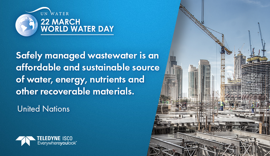 TeledyneIsco's tweet photo. Safely managed with tools provided by companies like #teledyneISCO, #wastewater is an affordable and sustainable source of water, energy, nutrients and other recoverable materials. #science #water #usingresources #WorldWaterDay https://t.co/pP4XSgTpgp