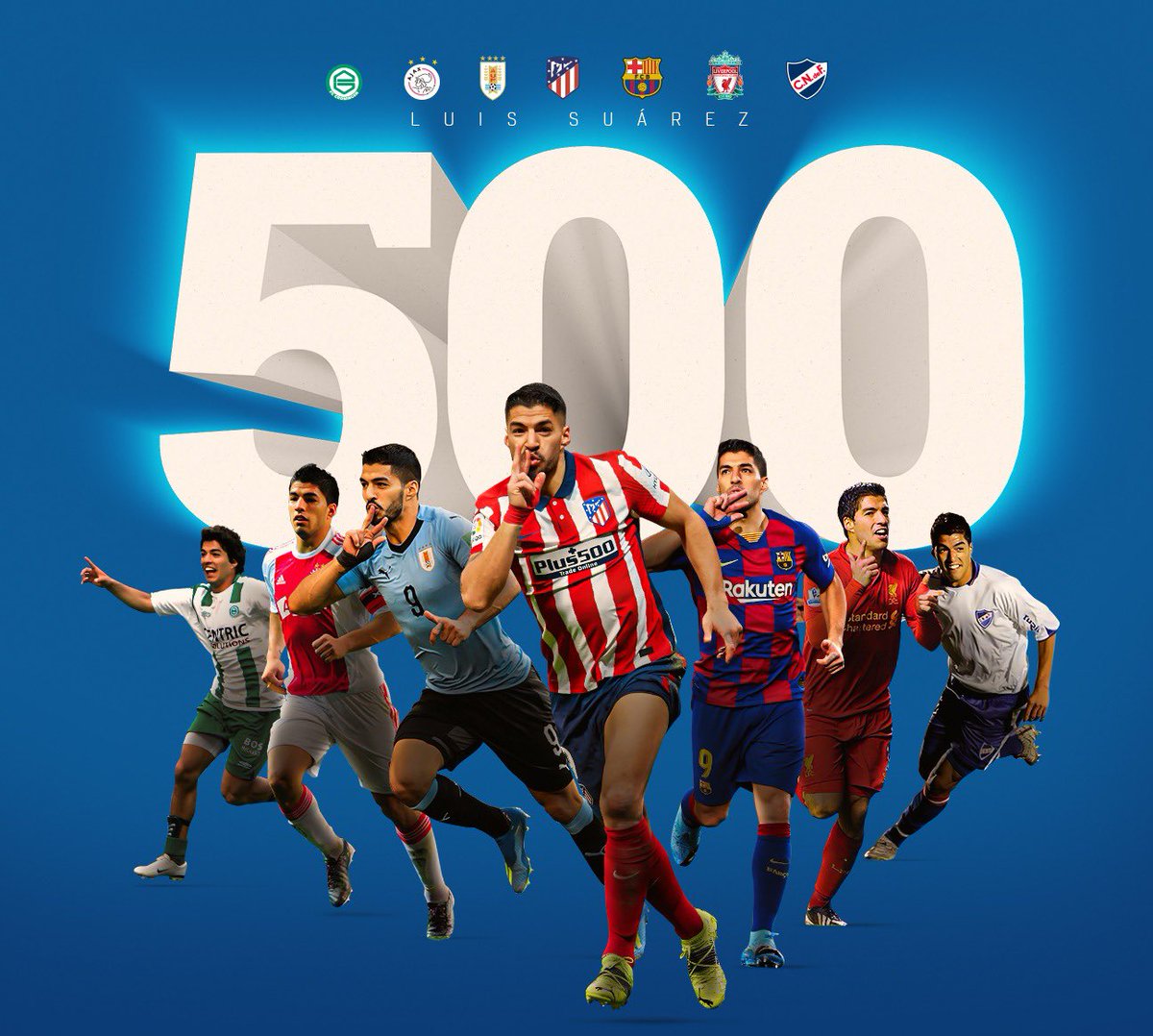 Luis Suarez alcanzó los 500 goles en su carrera

➤ Nacional: 12 goles.
➤ Groningen: 15 goles.
➤ Ajax: 111 goles.
➤ Liverpool: 82 goles.
➤ FC Barcelona: 198 goles.
➤ Atlético de Madrid: 19 goles.
➤ Uruguay: 63 goles.

#GoleadorDeÉlite