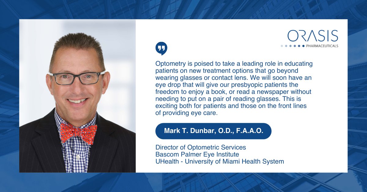 OrasisPharma's tweet photo. To celebrate World Optometry Day &amp; World Optometry Week March 23rd-27th, stay tuned to our social channels where we’ll be sharing quotes from leading optometrists. Meanwhile, learn more about our work that wouldn't be possible without their expertise: https://t.co/hxctPfEYMn https://t.co/2TSH4c4yEn
