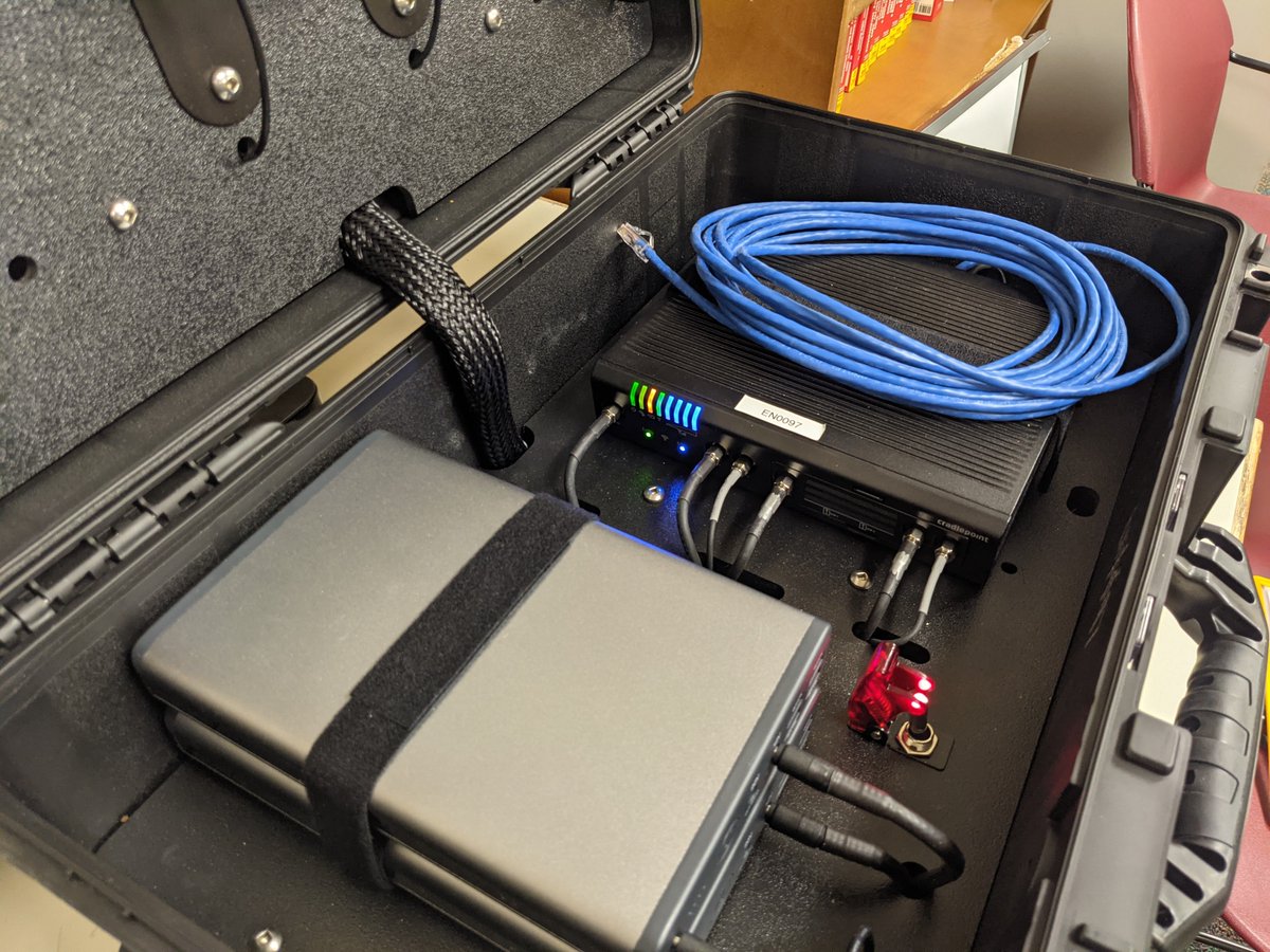 The technology used at a mass vaccination clinic:
1. Encrypted and secure digital mobile radios - check
2. Multi-carrier, emergency network in a box - check
3. Battery and generator backup systems - check
4. Laptops with high-capacity batteries - check

#gcsstrong <a href="/gcschools/">Greenville County Schools</a>