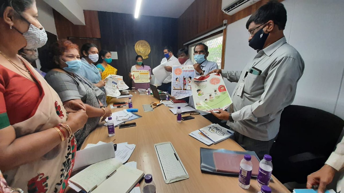 WCDhyderabad's tweet photo. @PoshanPakwada2021-Hyderabad district level Convergence meeting with line departments and released posters by the District Collector madam.

@WCDTelangana
@Collector_HYD 
@POSHAN_Official https://t.co/lOCy4Onkvo