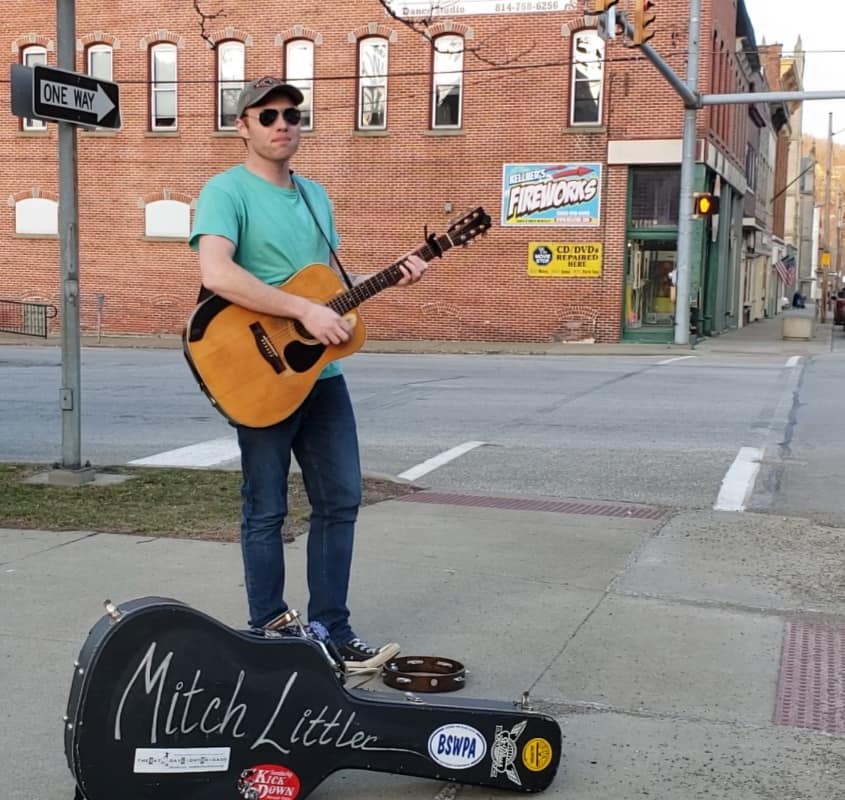 mitchelittler's tweet photo. Yeah, playing in the streets feels ridiculous for like 10 minutes. People stare at you and yell things from their car. BUT then, you realize they're smiling and they're yelling "good job" or "rock on". It's a good time for everyone! Keep on rockin! #redjacketblues #music https://t.co/BGrKq0iHqv