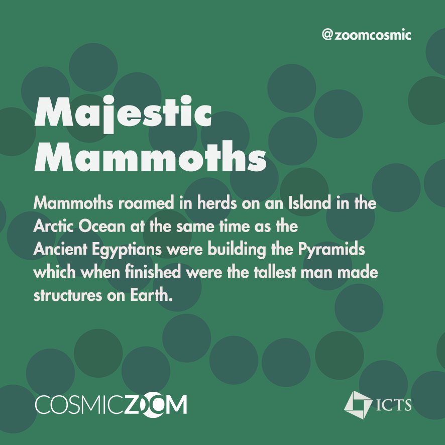 ZoomCosmic's tweet photo. Fantastic Fact for the day.
Did you know that mammoths lived alongside humans?
#CosmicZoom #FabFact #Scale #BaSH https://t.co/hATNEcbnJ4