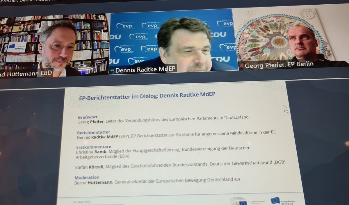 huettemann's tweet photo. Auf dünnem Eis? Richtlinie Europäischer Mindestlohn ist rechtlich und politisch machbar, sagt unser Berichterstatter im Dialog @RadtkeMdEP #EBDBiD https://t.co/HJUxG4nd35
