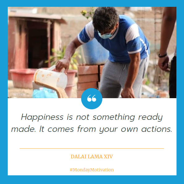 MakeAMiracle1's tweet photo. "Happiness is not something ready made. It comes from your own actions." #MondayMotivation #MakeaMiracle https://t.co/hFAc8ldIIK