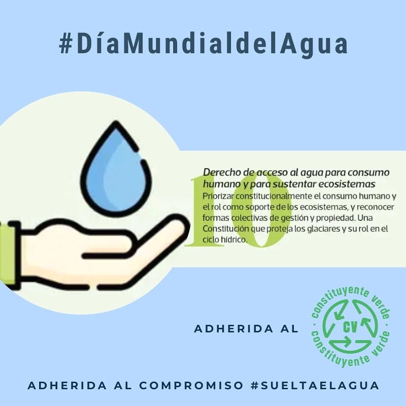 T_Pustilnick's tweet photo. #DíaMundialdelAgua LaNueva Constitución debe  favorecer una transición ecológica necesaria para alcanzar un desarrollo sustentable y pleno de sus ciudadan@s
Es mi compromiso, por eso adherí al Decálogo para el Constituyente Verde de @ReciclaLa  y #SueltaElAgua  @GreenpeaceCL https://t.co/z8newf8jC2