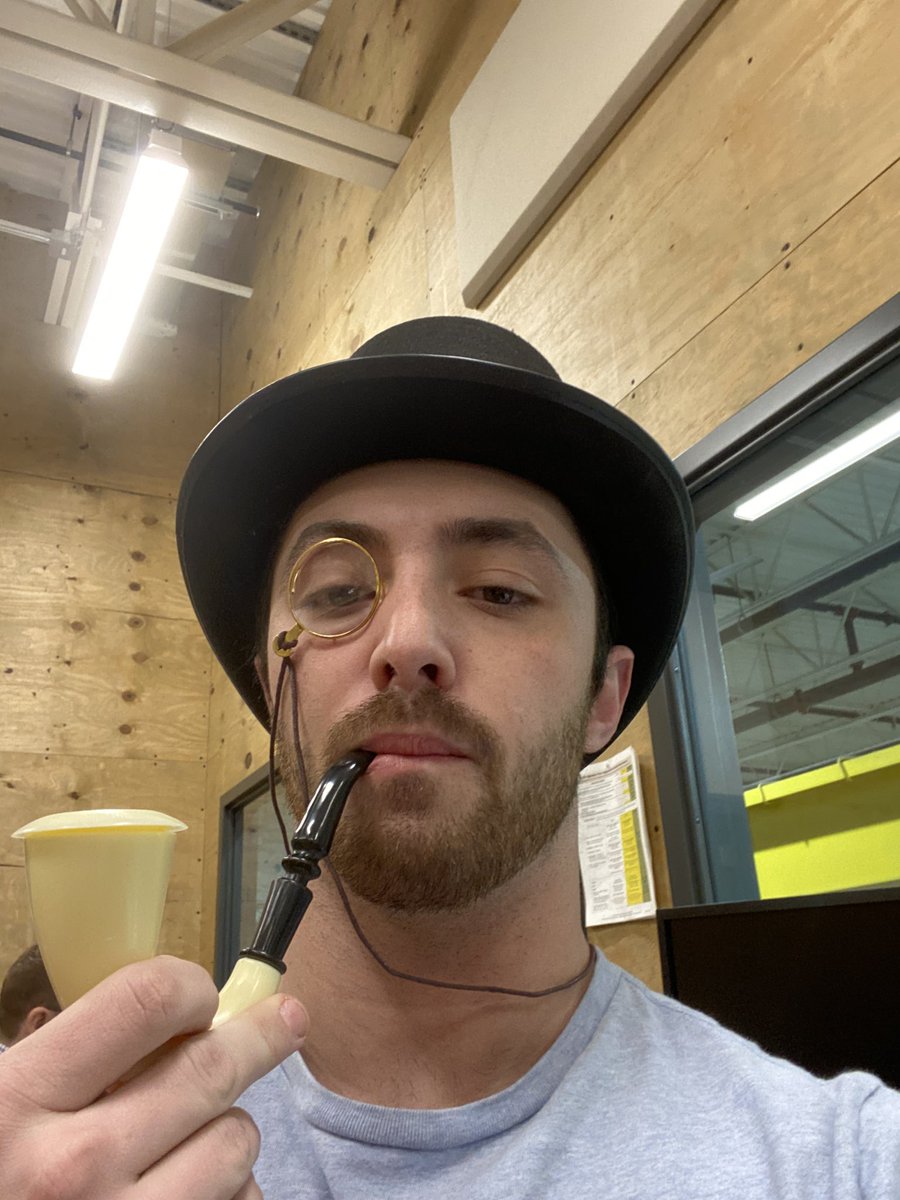 DL0gan's tweet photo. Some days work is hard, some days my boss bets me a Friday off that I won’t wear a top hat and speak in Bank: +$1400 memes all day https://t.co/C6BQjr6efE