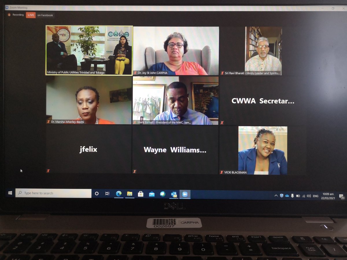 CARPHAExDir's tweet photo. We are live!!!!
Caribbean Water and Waste Water Association @cwwa_caribbean is hosting a panel discussion to celebrate #WorldWaterDay @CARPHA1 is pleased to discuss the value of water from the public health perspective. https://t.co/lqBJJ0edHQ