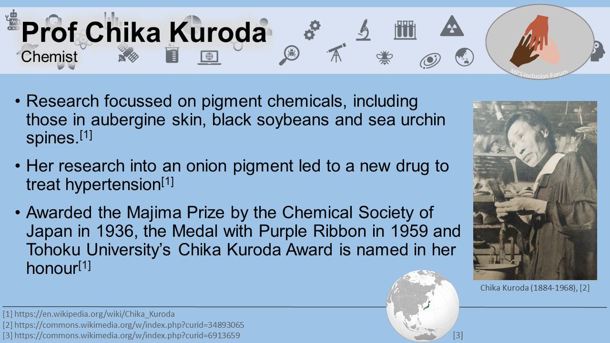 This week we are highlighting Prof Chika Kuroda: a trailblazing chemist who analysed pigment chemicals! #ScientistOfTheWeek #WomenInSTEM #WomensHistoryMonth