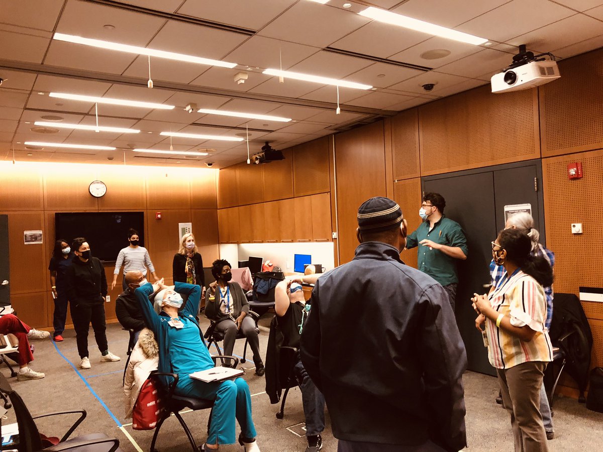 learn_remember's tweet photo. So privileged to be teaching #SPMethod with @CreateSimDrama exploring the embodiment of a headache @NYCHealthSystem #simfellowship @KomalBajajMD @taraniasim @Ubiquitouslinks @J_Cruz2279 @Ktaylorcam https://t.co/1r8QWTuTcQ