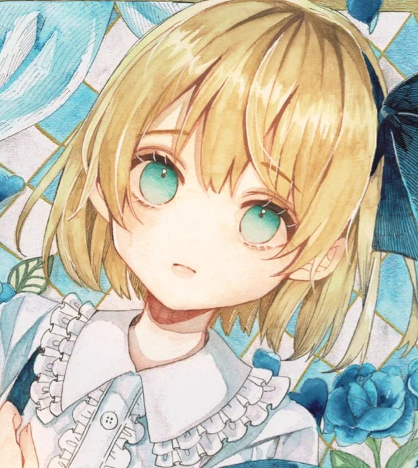 #水彩イラスト #アナログイラスト
#東方Project
旧作アリスちゃん!
おめめ綺麗に塗れてうれしい(❁'꒳`❁) 