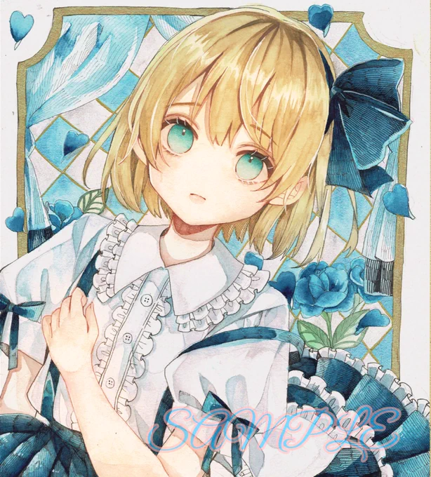 #水彩イラスト #アナログイラスト
#東方Project
旧作アリスちゃん!
おめめ綺麗に塗れてうれしい(❁'꒳`❁) 