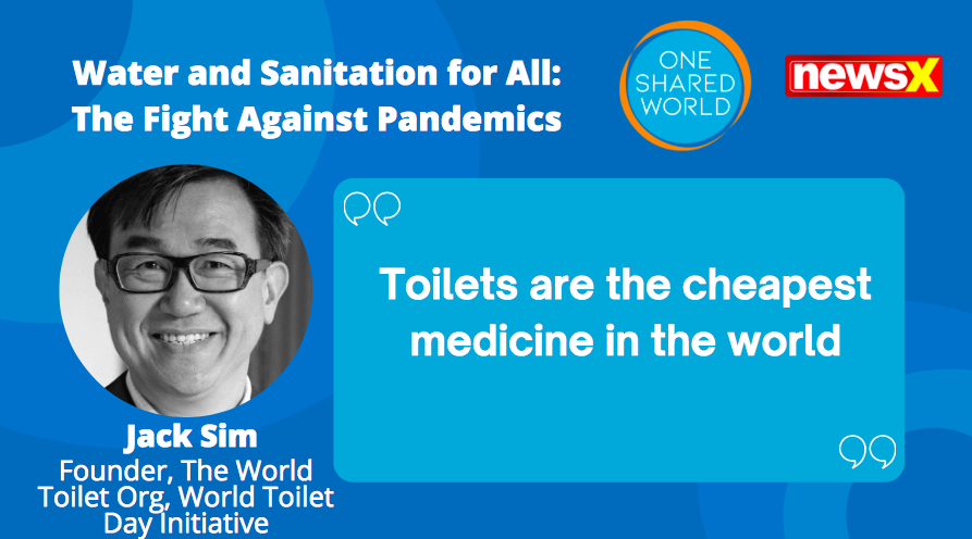 NewsX's tweet photo. #WASHPAP | Toilets are the cheapest medicine in the world: Jack Sim, Founder, The World Toilet Org, World Toilet Day Initiative (@jackwto) on 'Water and Sanitation for All: The Fight Against Pandemics'
@OneSharedWorld https://t.co/gGUiFF96ai