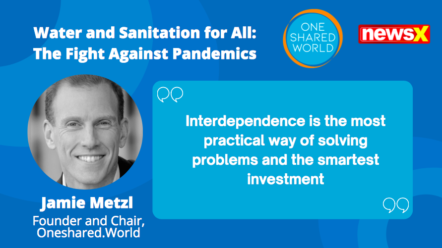 NewsX's tweet photo. #WASHPAP | Interdependence is the most practical way of solving problems and the smartest investment: Jamie Metzl, Founder, Chair, One Shared World (@JamieMetzl) on 'Water and Sanitation for All: The Fight Against Pandemics'
@OneSharedWorld https://t.co/XKCTegBsW7