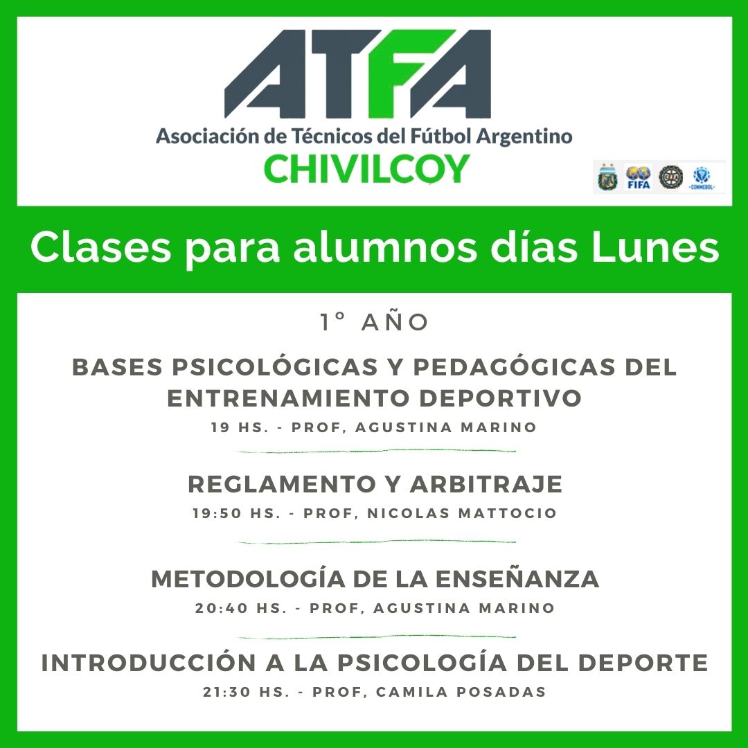 atfachivilcoy's tweet photo. 📚#ATFAChivilcoy Educación Calificada.
▶️Clase cerrada para alumnos de Primer y Segundo año
📅Lunes 22 de Marzo 2021
.
.
#atfa #atfachivilcoy #fútbol #directortecnico #directortecnicofutbol #capacitacion #afa #dt https://t.co/lCLdpZlmEb