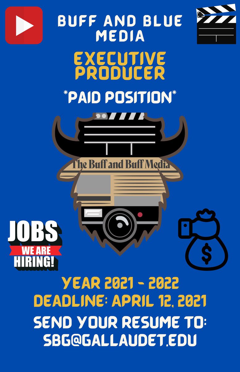 Apply for The Buff and Blue Media 2021-2022 Executive Producer!!!! 🎥🎬