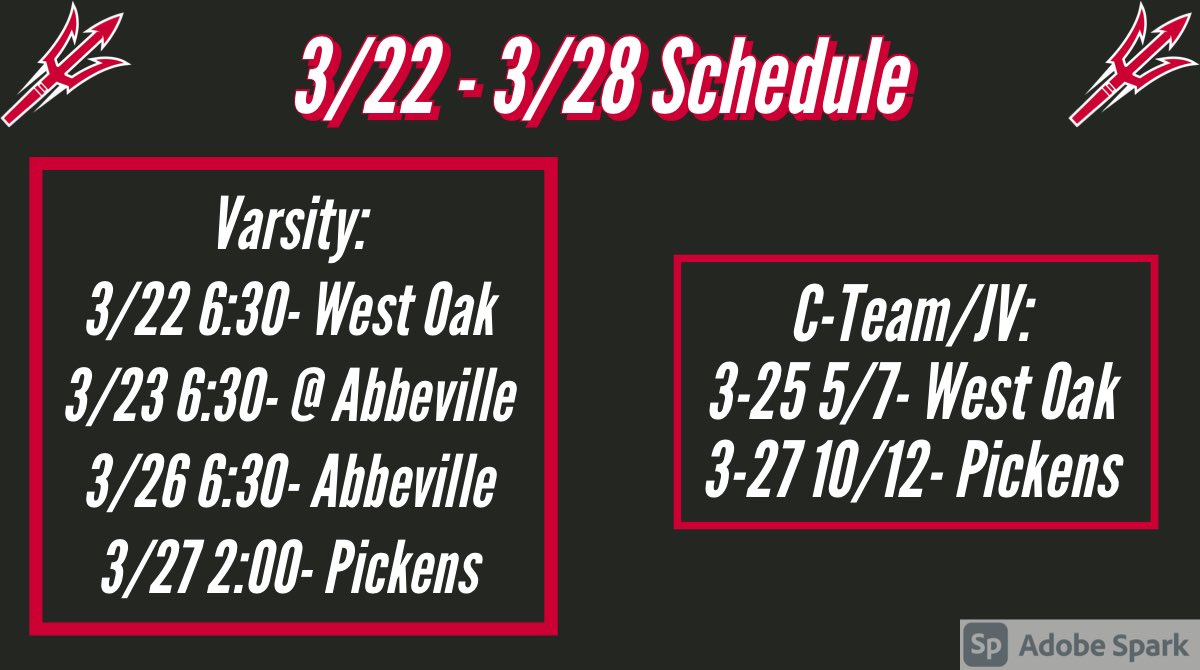 lhsreddevilbase's tweet photo. Here is our schedule this week: https://t.co/py545AJHvk
