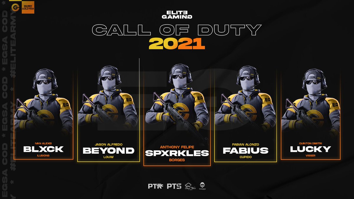 EliteGamingRSA's tweet photo. Coming back into Call of Duty with noise with some familiar faces 

Introducing EG Call of Duty
⭐ @EG_Spxrkles
⭐ @EG_Blxck
⭐ @EG_Beyond
⭐ @EG_Fabius
⭐ @EG_Luckyy

Let's knock down the walls and make some noise!🔥🔥🔥

#EliteArmy #EZ4EG https://t.co/XvioqAuti9
