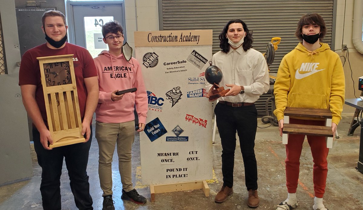 Another successful 2" x 4" challange in the books!  Congrats to our winners, Peoples choice, Anthony Smith-clock project,  Technically Challanging, Branson Lee-mini pool table, Most Artistic, Caden Ratliff- Globe, Most Practical, Brice Poe-Steps. <a href="/LHSGalesOffice/">Mr. Burre</a>. #granvillepike.