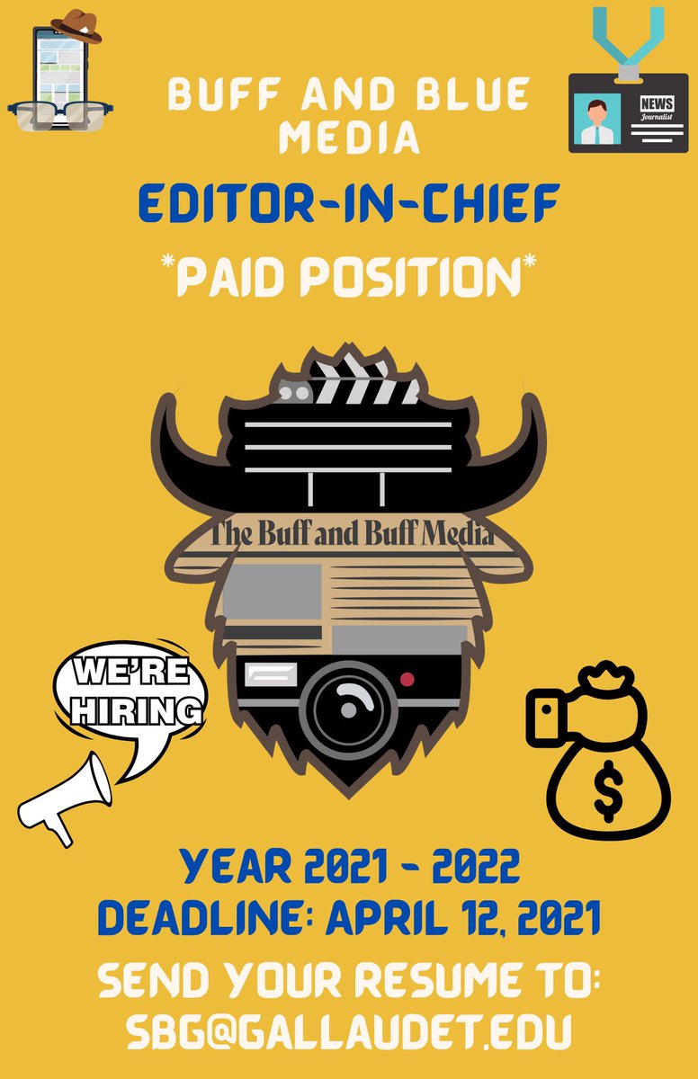 Apply for The Buff and Blue Media 2021-2022 Editor-in-Chief!!!! 📝📷