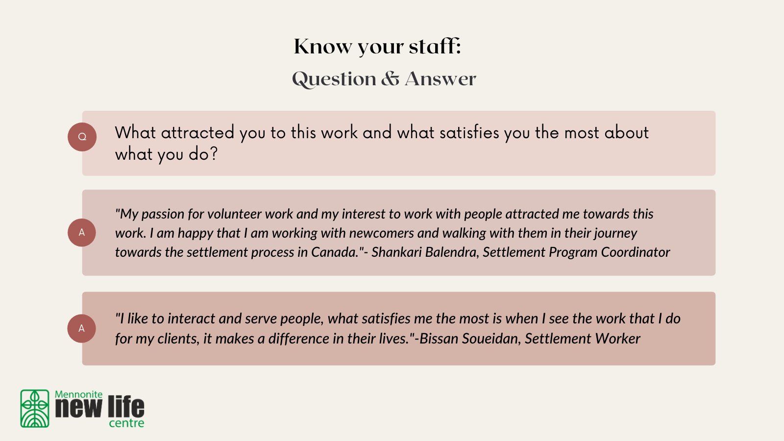 Mnlct Settlement Staff Quotes Shankari Balendra And Bissan Soueidan Spoke About Their Motivations And Expectations And What Keeps Them Inspired Reach Out For Settlement Services In English Arabic Mandarin And