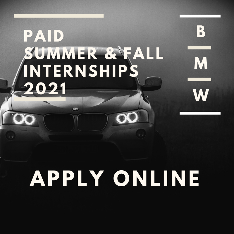 SWUCareers's tweet photo. BMW Gen>NEXT recruiting team has posted more than 100 Summer and Fall 2021 co-op and intern positions on the https://t.co/NpShKPYwlH website.  Email epate@swu.edu with questions or go to https://t.co/NpShKPYwlH to apply online. https://t.co/ZFWzaPQtNa