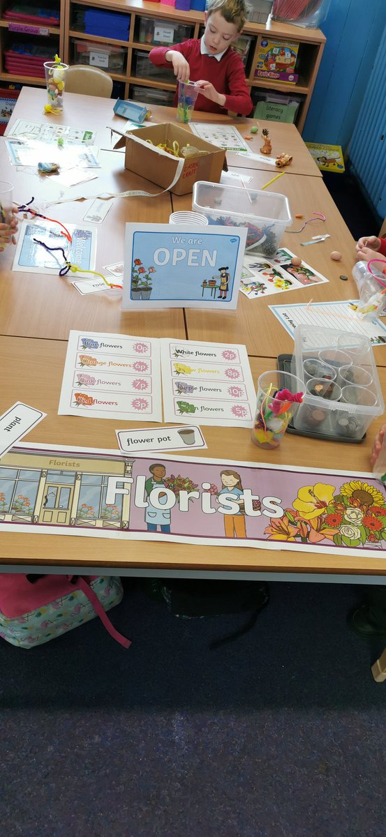 AuchinlochPrim1's tweet photo. Room 1 had so much fun working at our new 'Florists' role play area today. The beautiful 'spring like' flower arrangements, were a complete sell out at our new shop. 🌼🌺🌹🌸🌷 https://t.co/Frqm9D1r90