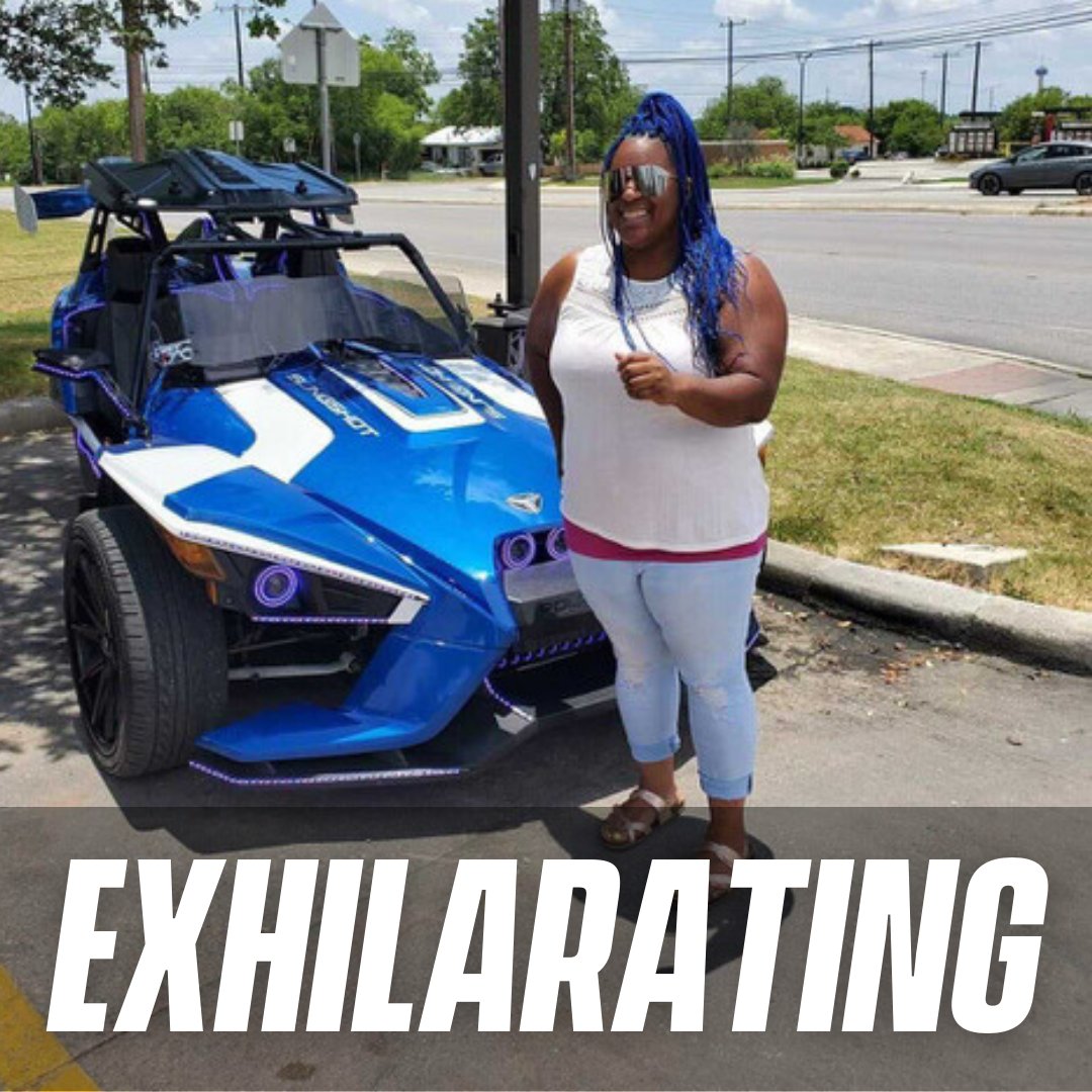 Slingshot's tweet photo. We're continuing our #WomensHistoryMonth celebration by spotlighting female owner, Ariel Franklin, who chose to describe her relationship with Slingshot as EXHILARATING.

"The reason why I’m choosing this word is that being a PTSD veteran there are times we have a hard time... https://t.co/u2NYYCUWhf