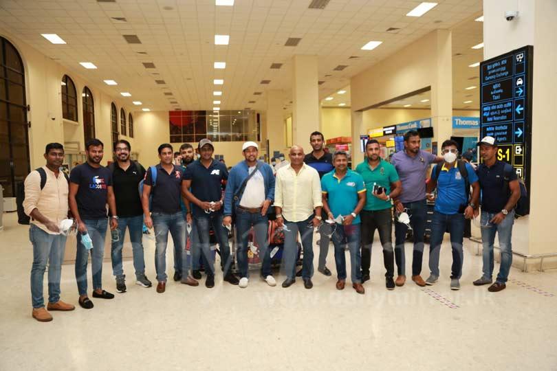 Sri Lanka Legends who were runners up in the Road Safety World Series 2021 arrived this afternoon at the Bandaranaike International Airport. #SriLanka #SriLankaLegends #Cricket