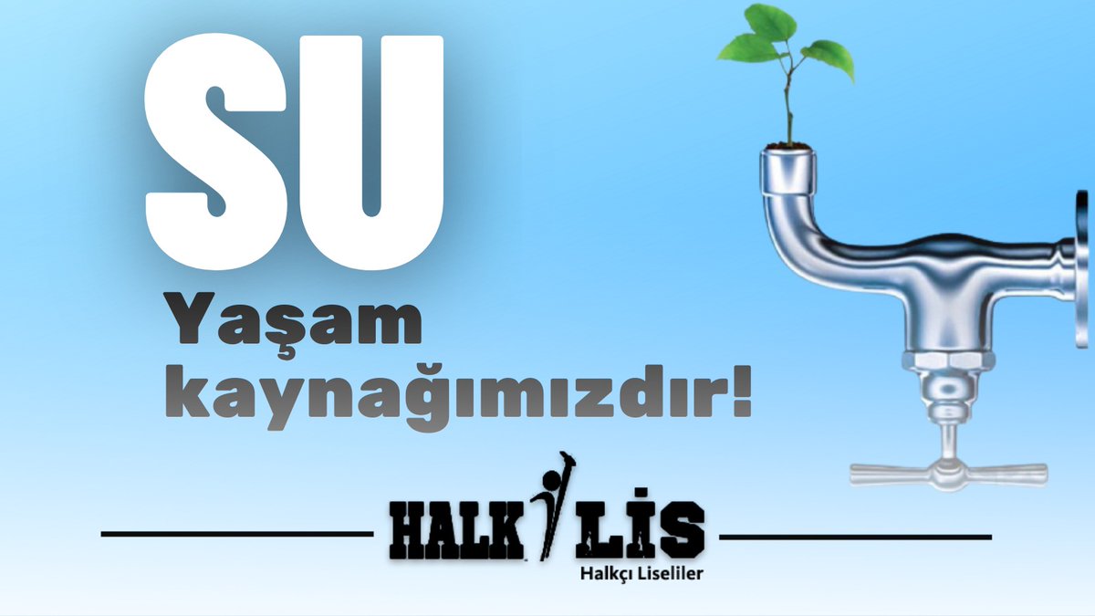 Suyumuzu bilinçli kullanalım ve su kaynaklarımızı koruyalım.
Tasarruf edeceğimiz her damla ile dünyayı kurtarmak bizlerin elinde.
22 Mart Dünya Su Günü kutlu olsun.

#SuHayattır
#22MartDünyaSuGünü 
#LiselerdenGençliğeGelecekBizimElimizde
<a href="/halklisgm/">Halkçı Liseliler</a>