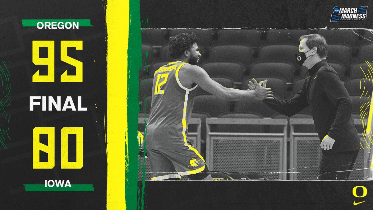 UO NCAA Tournament-record 95 points propels the Ducks to the program's eighth Sweet 16 performance, and fifth under Coach Altman! 

#GoDucks | #AlwaysUs