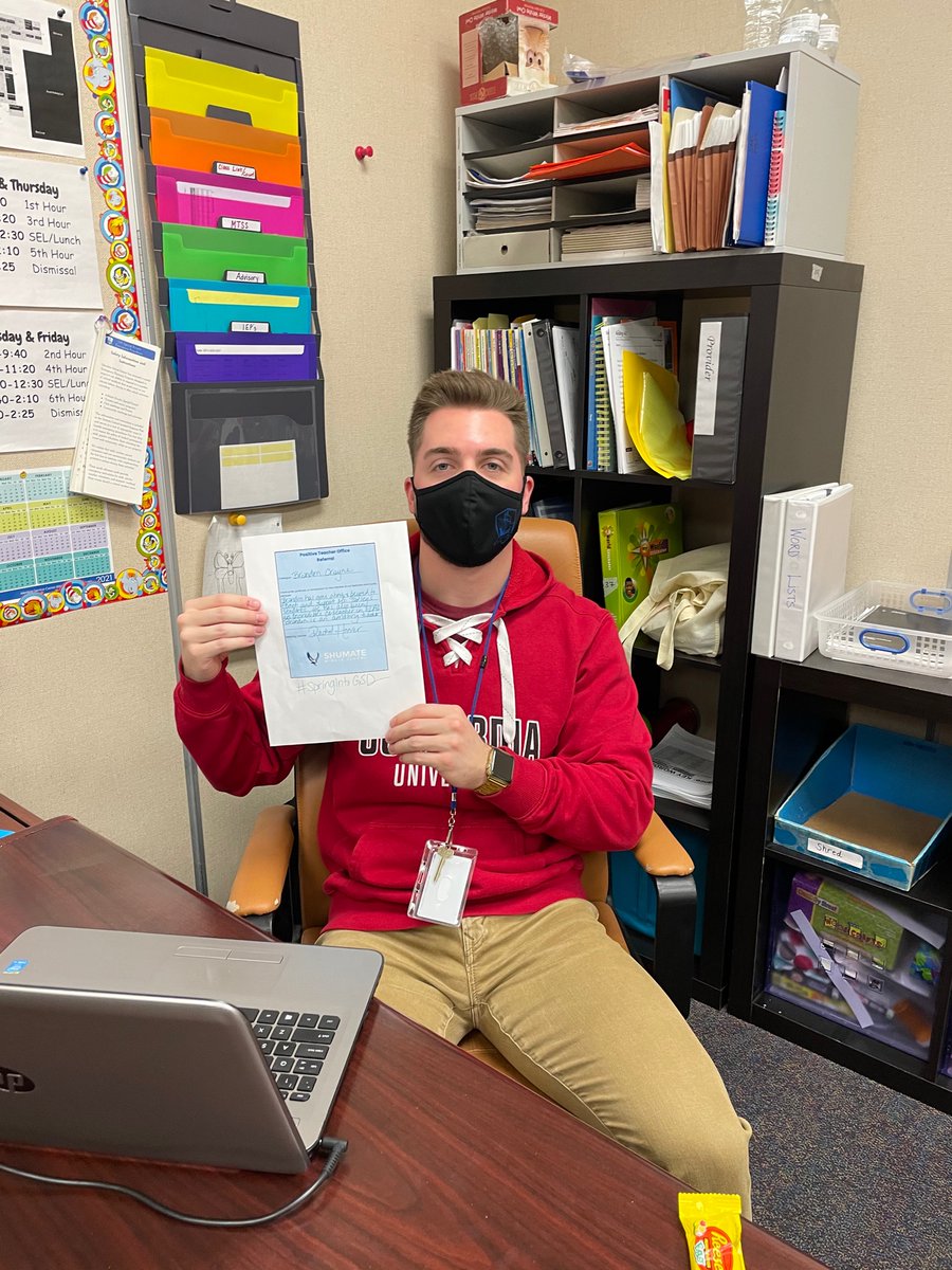 CoachesSms's tweet photo. Mr.Crayne was busted with an office referral today. Keep up the great work! #SpringIntoGSD https://t.co/lDhW4Bl9k4