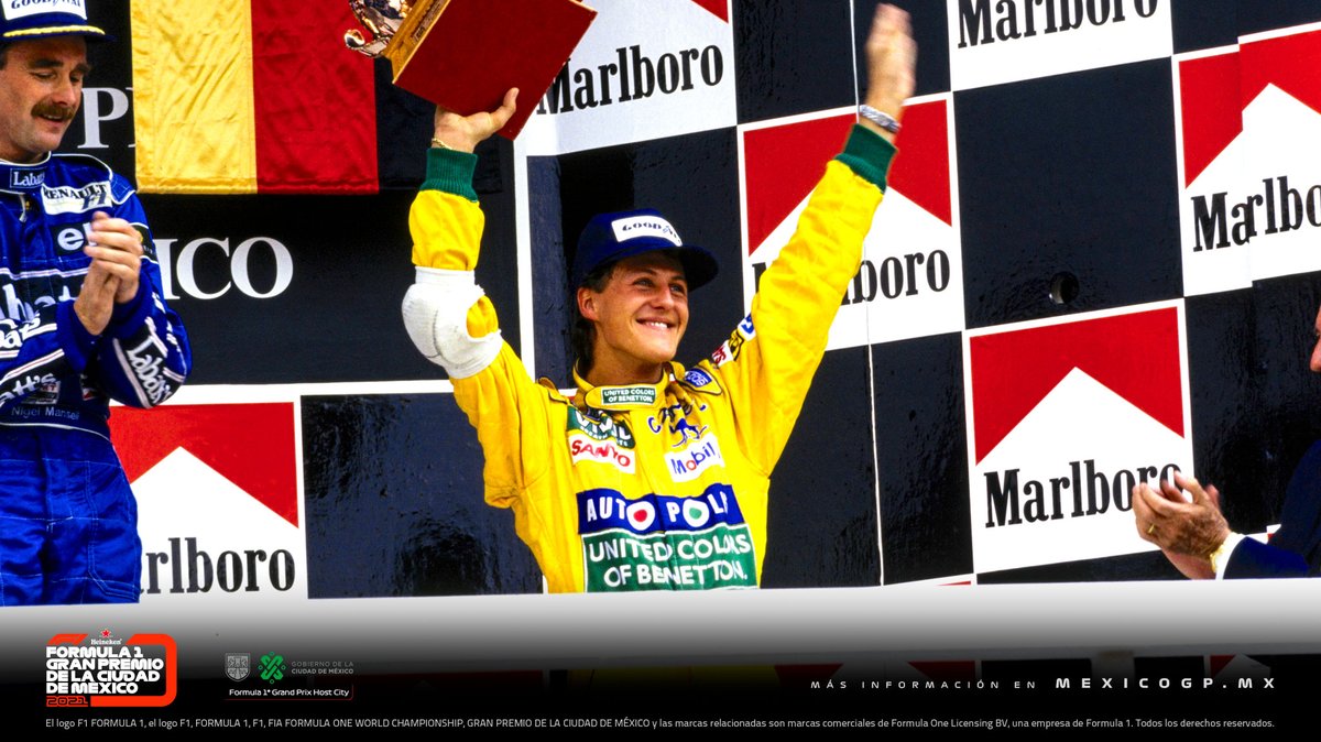 Hace 29 años, <a href="/schumacher/">Michael Schumacher</a> lograba su primer podio dentro de #F1 y lo hacía en el #MexicoGP. 👏🏎
#tb