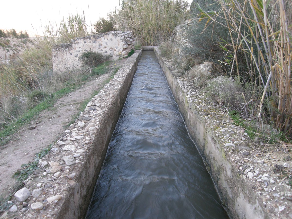 JorgePay1's tweet image. y posteriormente a través de una acequia más moderna (hoy lamentablemente entubada), con una parte de su recorrido minado, se encamina hasta el #Pantanet👉