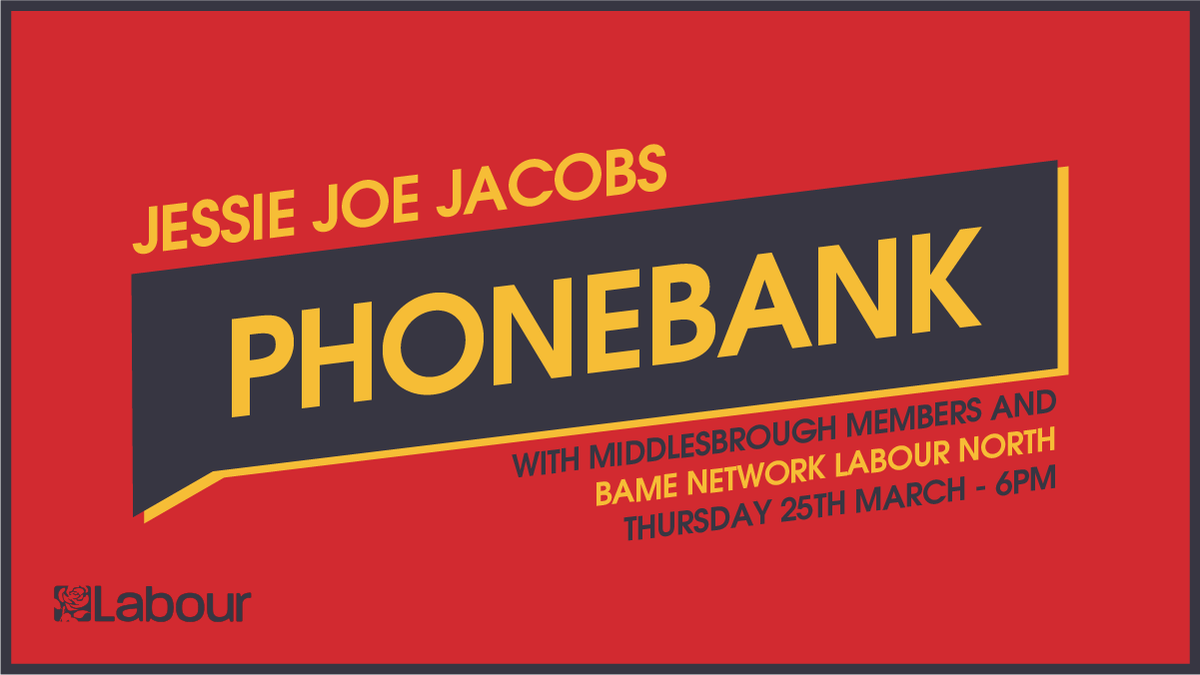 JessieJoeJacobs's tweet image. What are you doing on Thursday night?

I'm so glad to be supported by BAME Network Labour North and Middlesbrough Labour party members for Thursday's phonebanking session.