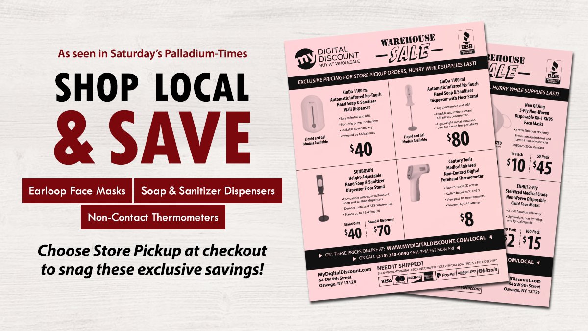 MyDigital's tweet photo. #SaveMore w/ #LocalPickup: #CNY customers can get #exclusive #PPE #discounts for choosing #StorePickup at checkout, plus #free #curbsidedelivery! 

#Stockup w/ added #savings on #facemasks, #handsoap #sanitizer #dispensers, &amp; #infrared #thermometers here: https://t.co/86QDbQQcaM https://t.co/aNkj8Bmodn
