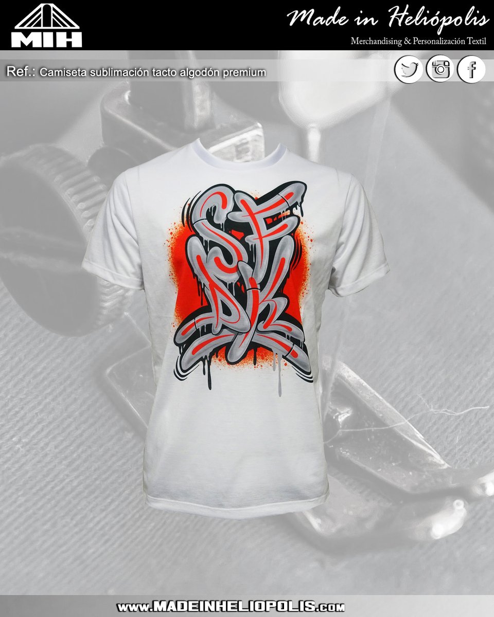 MIHeliopolis's tweet photo. Uno de nuestros productos más top. Camisetas en sublimación de confección a todo color. Textura muy similar al algodón e impresión de gran calidad. Esta camiseta marca la diferencia entre las camisetas habituales de catálogo. Disponible en blanco y negro en @sfdkshop https://t.co/pbJu6aS4zD