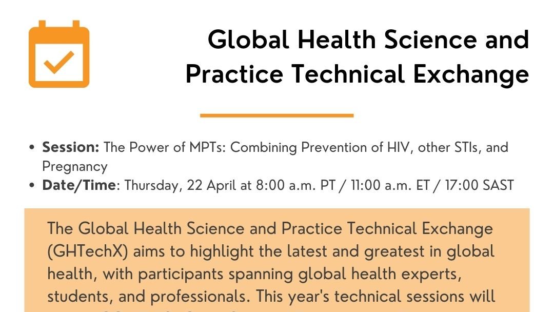 Initiative4MPTs's tweet photo. Join us at #GHTechX! Susanna Moore & @BethanyYoungHol (IMPT) & Thesla Palanee-Phillips (@WitsRHI) will lead an interactive 4/22 talk about the need for MPTs, the product pipeline and scientific breakthroughs, & priority action steps for the field. More at https://t.co/FgDiFiHxkd. https://t.co/YjTBph2vrX