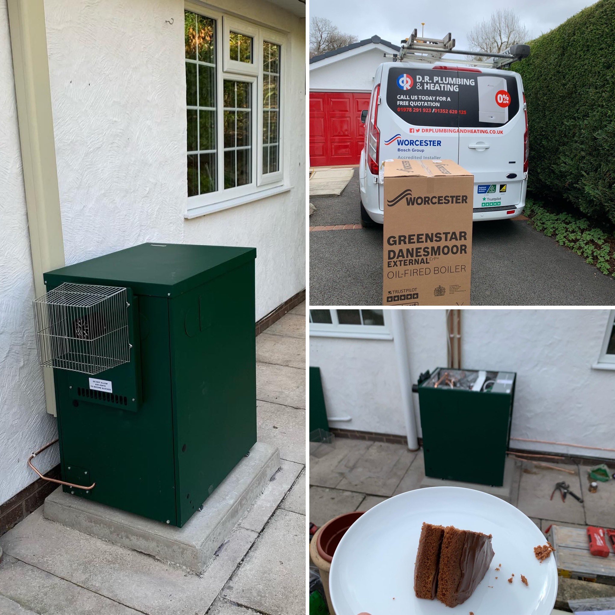 D.R. Plumbing on X: New external Worcester oil boiler installation today  with cake from the customer #Flintshire #Wrexham #Denbighshire #Shropshire  #Cheshire https://t.co/yNJTLQRQUP / X