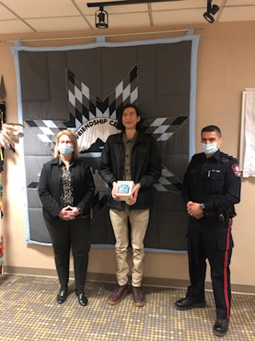 DCAsifRashid's tweet photo. Visited w/ the staff and clients at the Aboriginal Friendship Centre today to recognize a community member for his work with the Calgary Indigenous Court and his contribution of artwork  *Spoiler alert*  watch this space for a new @Calgarypolice challenge coin design, soon! #yyc https://t.co/BLBLh7W0rd