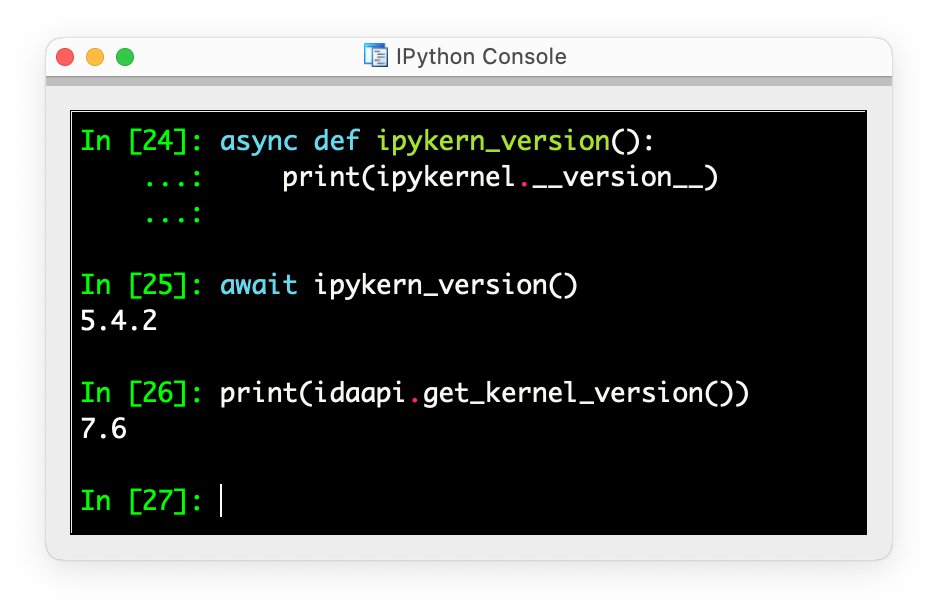 ESETresearch's tweet photo. While you’re updating #IDAPro to v7.6, take a minute to update #IPyIDA to v1.6, which now supports recent versions of the IPython kernel. Thanks to @zerotypic and all contributors who made this possible! https://t.co/P0meRT1ytT #IDA #IDAPython #ESETresearch cc @idatips 1/2 https://t.co/0EP3t39txq