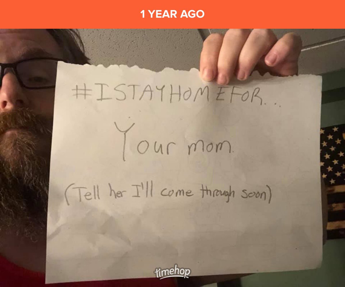 brodigan's tweet photo. A year later. If you hashtagged #istayhomefor, what would the answer be? https://t.co/sFLemtmN3r