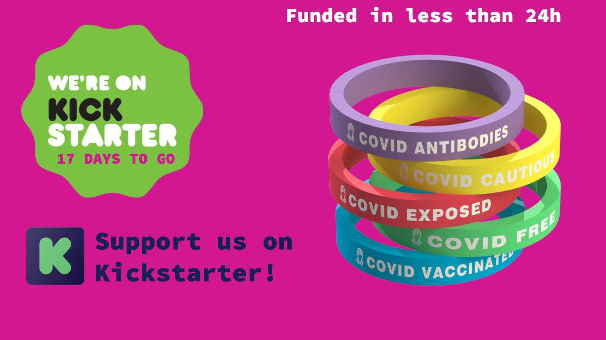 BandCovid's tweet photo. 17 days to go on #Kickstarter get your bracelet now https://t.co/VAHtyjzGv6 and thank you for your support 
#thankyou #COVID19 #COVID19Vaccine #CoronaVirusUpdates #InThisTogether #bandcovidtogether https://t.co/93hhCnuCHH